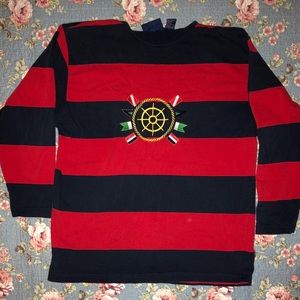 Hook Sport red and black long sleeve striped shirt